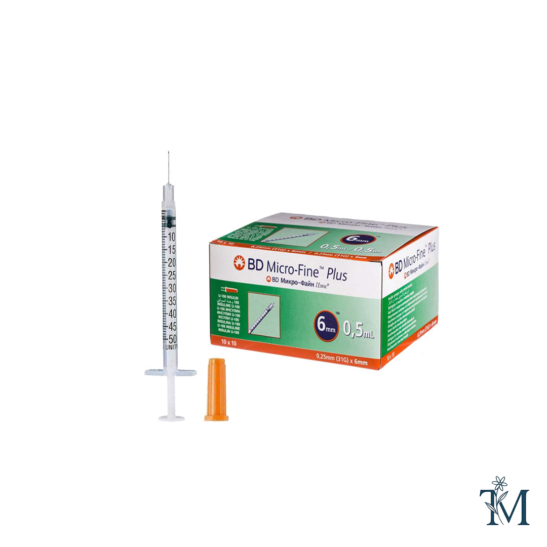 BD0.5 سرنگ انسولین BD نیم - تصویر 1